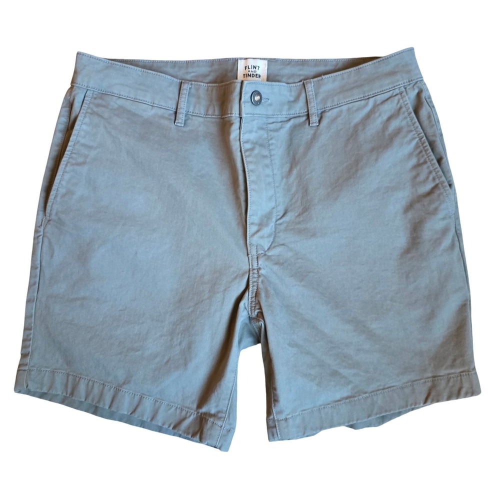 Flint and Tinder 365 Chino Shorts 33 Gray Washed 6" Inseam Men's